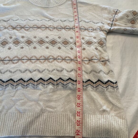 Talbots Women's Cozy Fair Isle Mockneck Sweater Size Small - Picture 10 of 12
